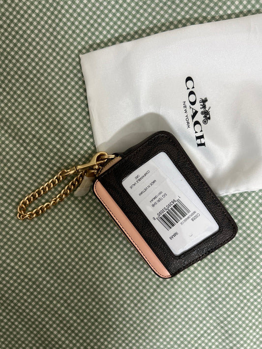 Coach Signature Canvas with Peach Brown Trim