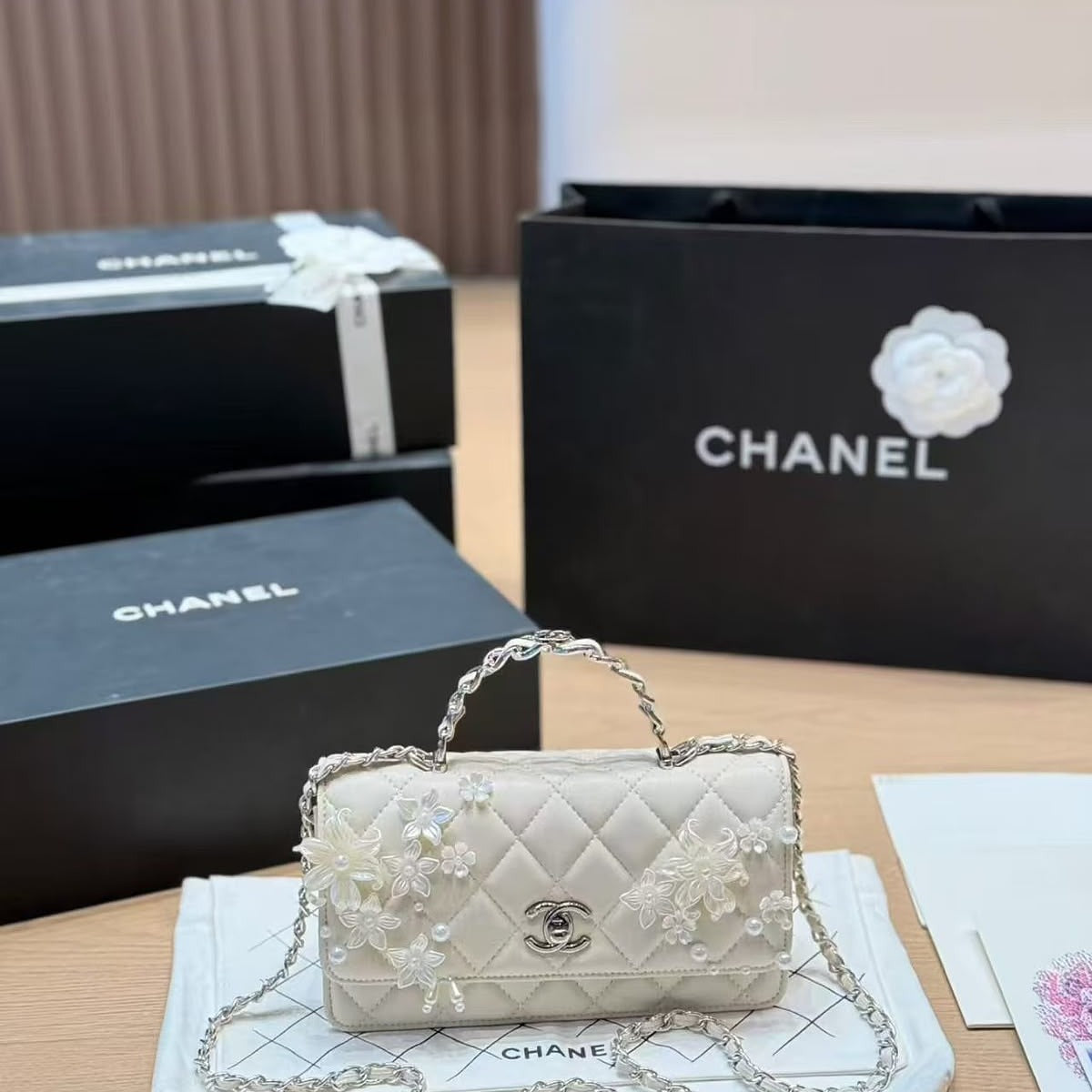 Chanel Floral Bag (Cream)