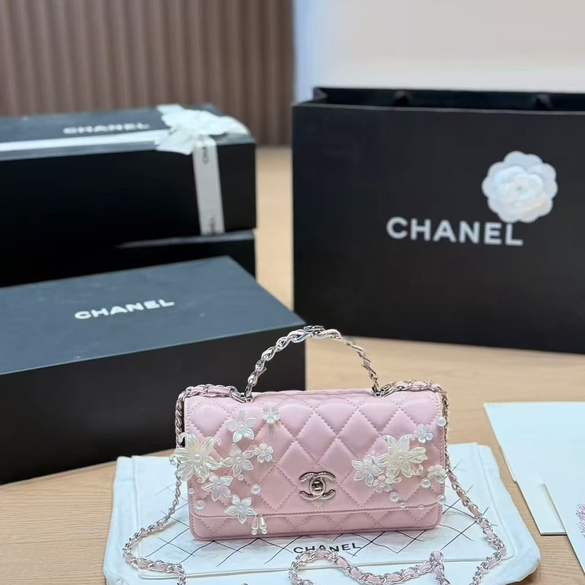 Chanel Floral Bag (Light Pink)