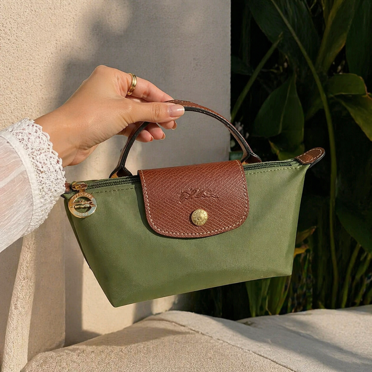Longchamp Mini Bag (Olive Green)