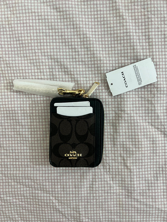 Coach Zip Card Case in Signature Canvas (Black)
