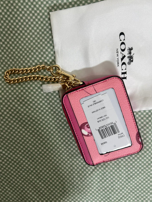 Coach Zip Card Case (Pink Cherry)