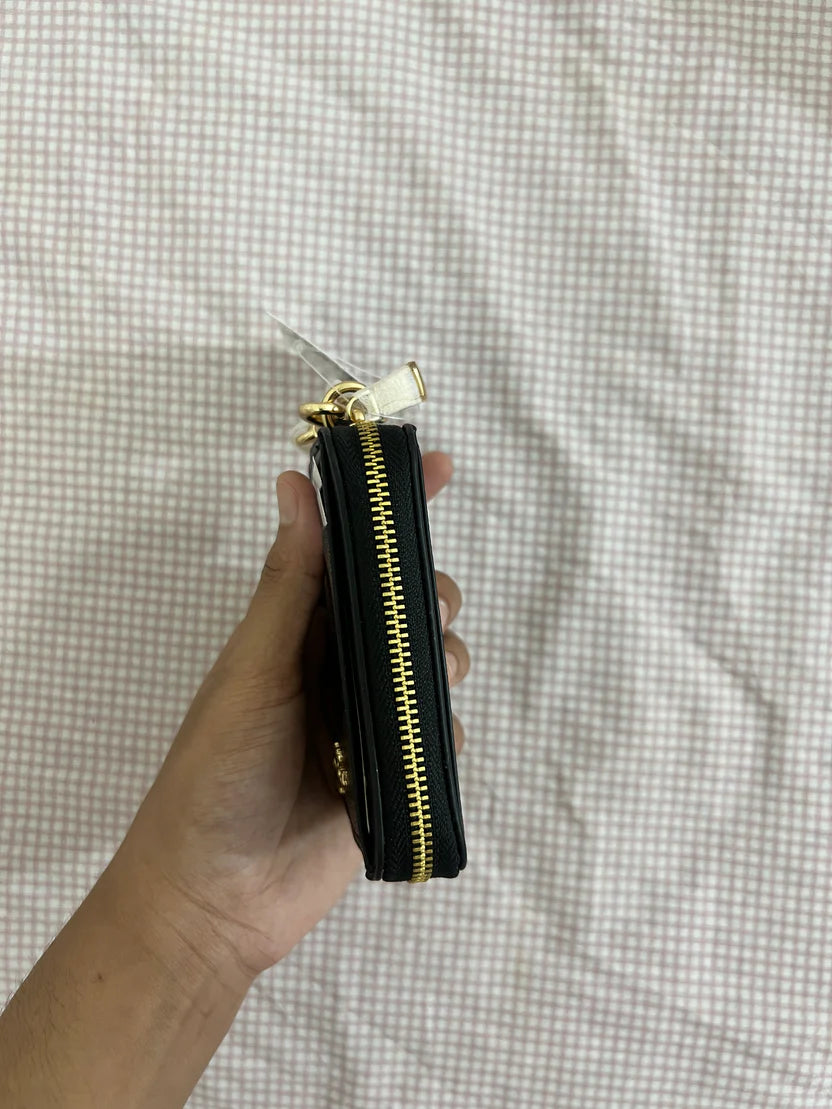 Coach Zip Card Case in Signature Canvas (Black)