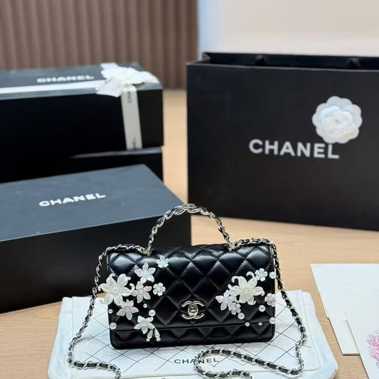Chanel Floral Bag (Black Color)