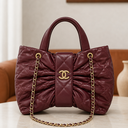 Chanel Bow Bag (Burgandy)