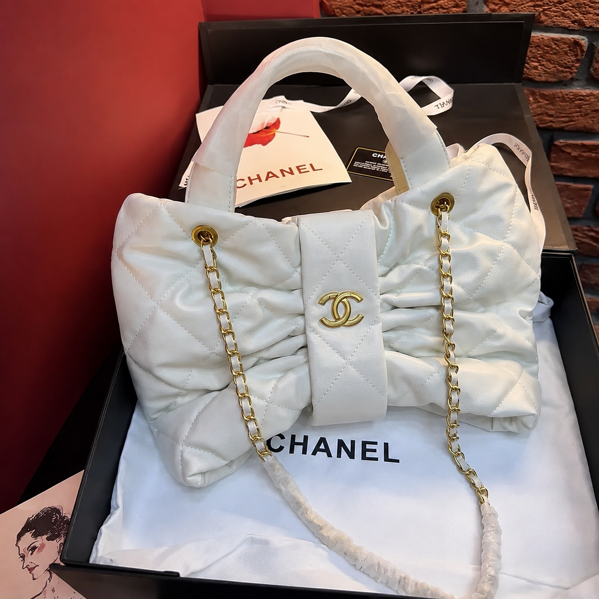 Chanel Bow Bag (White Color)