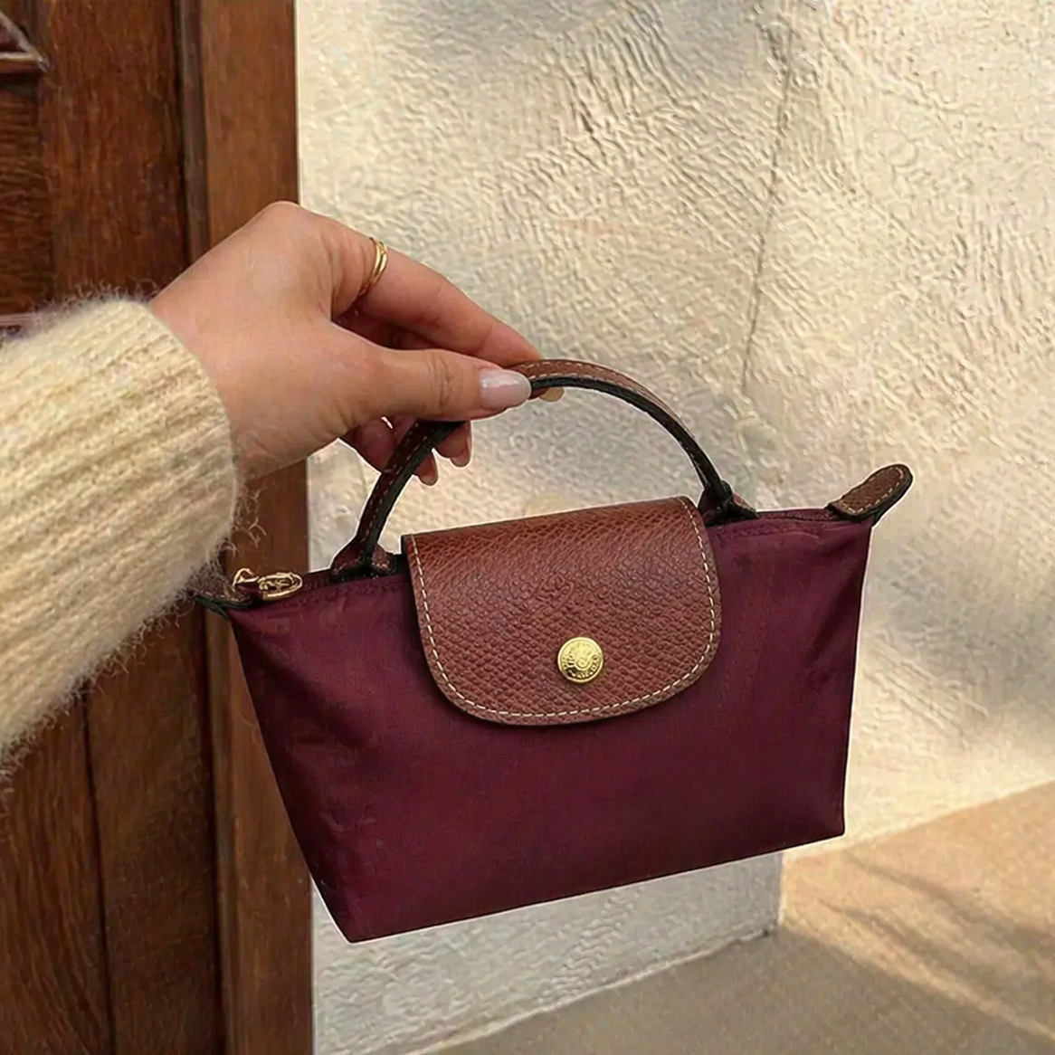 Longchamp Mini Crossbody Bag(Burgundy)