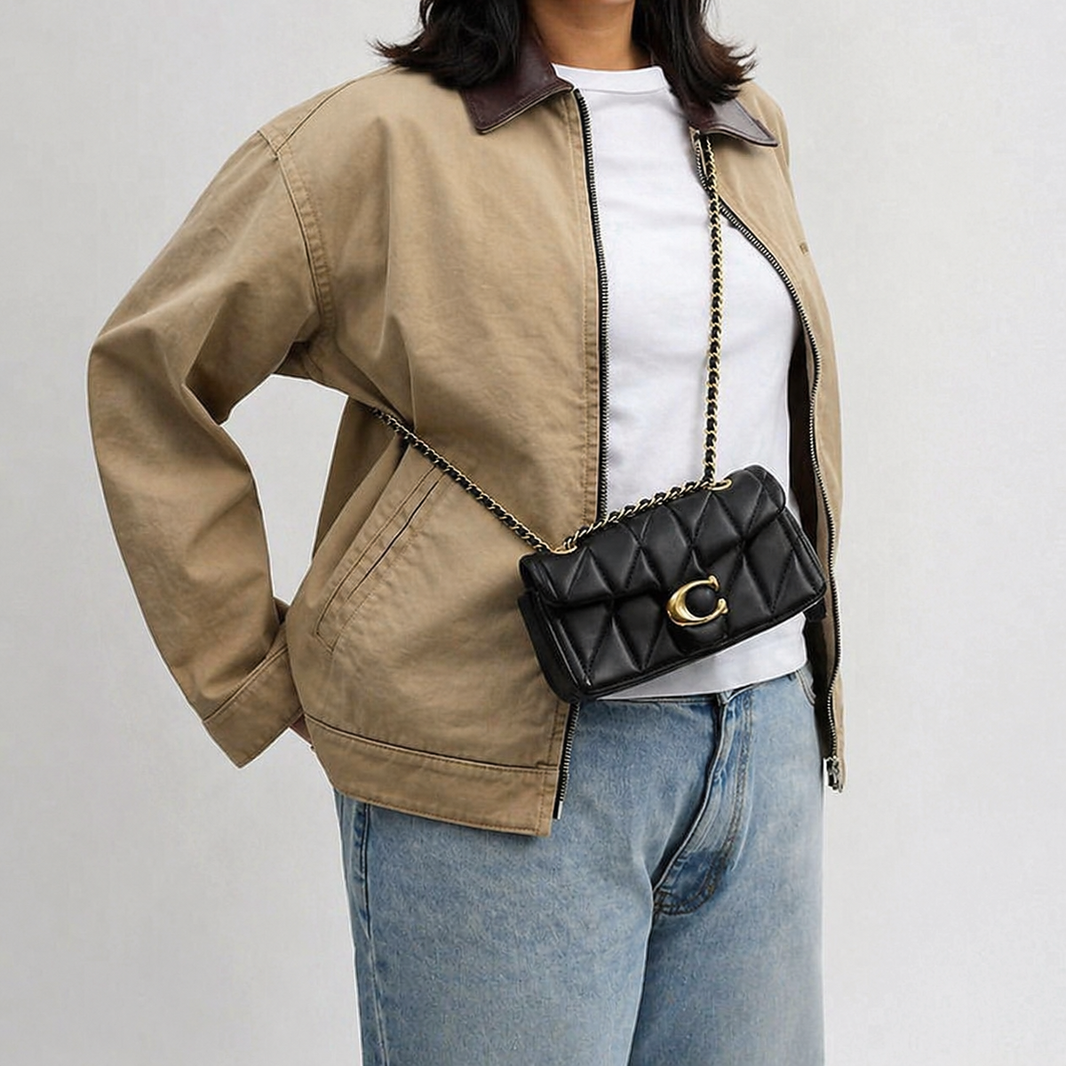 Coach Quilted Tabby Bag (Black)