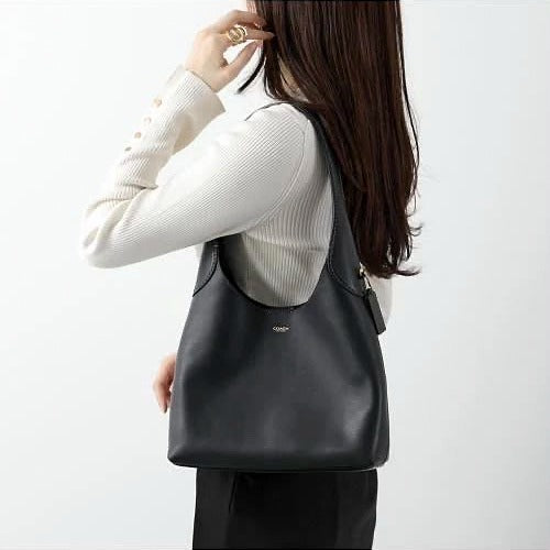 Coach Brooklyn 28 Leather Shoulder Bag (Black)