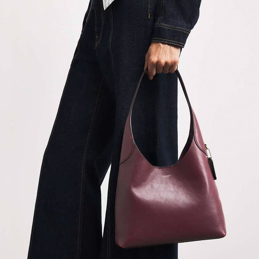 Coach Brooklyn 28 Leather Shoulder Bag (Burgandy)
