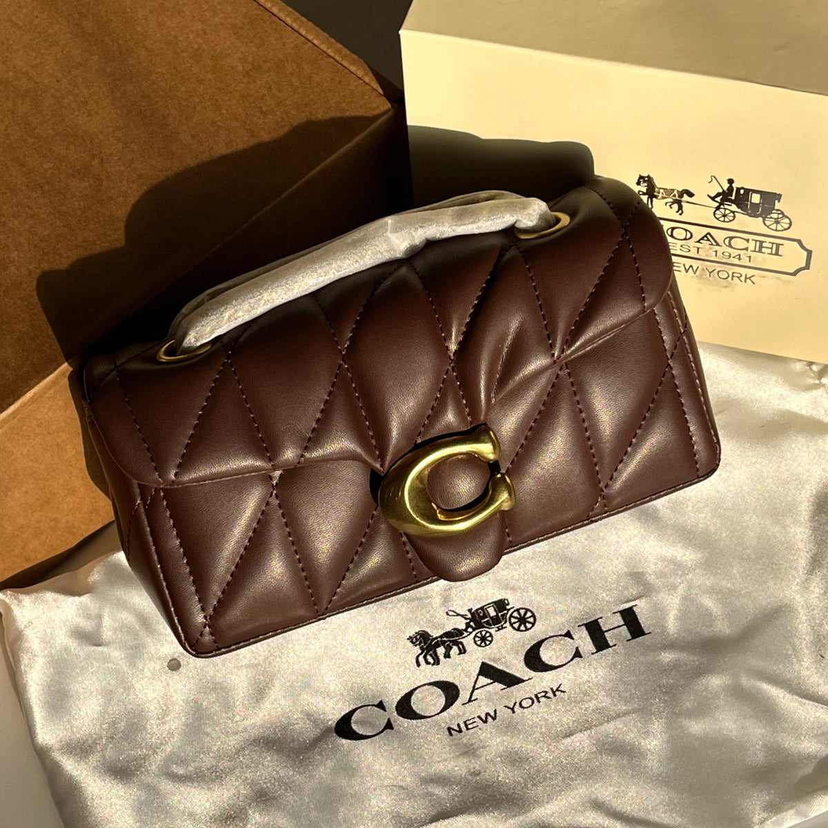 Coach Quilted Tabby Bag (Brown)