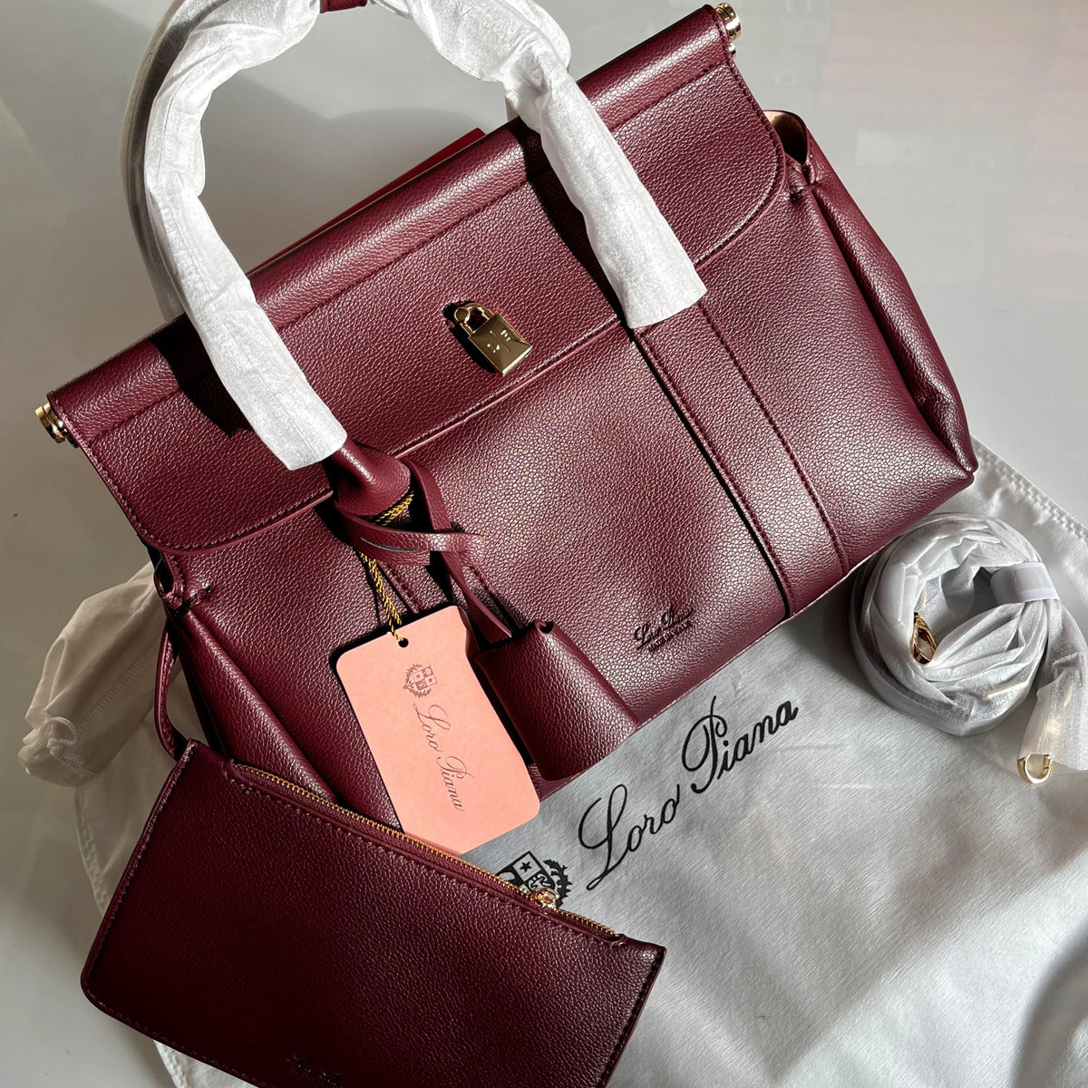 Loro Piana Loom Bag (Burgundy)