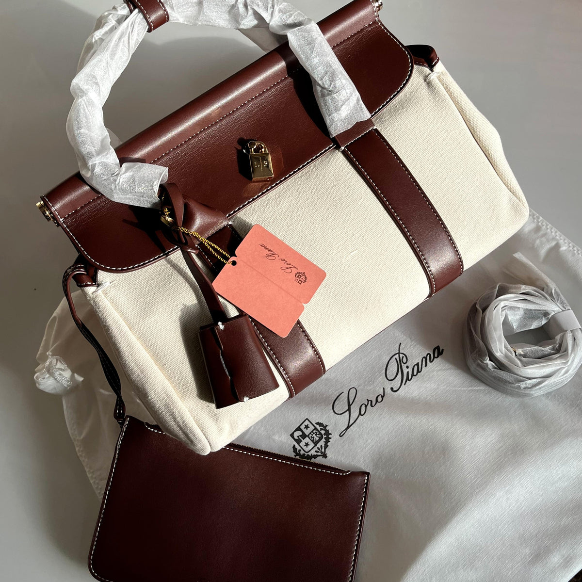 Loro Piana Loom Bag (Beige Brown)